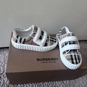 Burberry Kids Checkered Sneakers - Black, White, Tan